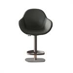Ozzio OSCAR Tabouret de bar en Eco-cuir et Métal Graphite