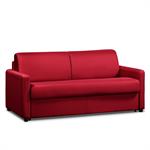 Canapé convertible express DAY 120 cm métal mono assise matelas 14 cm polyuréthane rouge