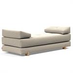 Méridienne design SIGMUND WOOD convertible lit 160x200 cm pieds chêne tissu Bouclé Beige