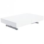 Table basse relevable extensible ALBATROS design blanc brillant