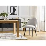 Lot de chaises LALIE tissu chiné et pieds scandinaves noirs gris clair et gris foncé   BOBOCHIC