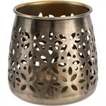 Photophore ajouré en métal  H11cm - doréALASSAH