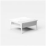 Table basse relevable BRIGHTON 80x70x40/65cm pieds métal plateau stratifié marbre blanc