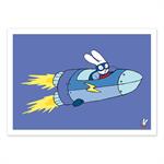 Affiche 50x70 cm - Super Rabbit Rocket - Simon Super Rabbit