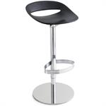 Tabouret pivotant  COSMOPOLITAN structure chromé assise plastique noir