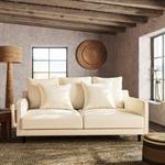 Canapé 3 places convertible en tissu - beige roucasLENITA