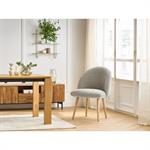 Chaise LALIE tissu texturé et pieds scandinaves bois beige   BOBOCHIC