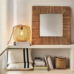 Miroir carré en jonc de mer - naturel 76x76cmVENDRES