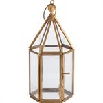 Photophore lanterne en métal H191cm - doréMENET