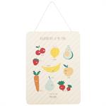 Déco murale des émotions en métal imprimé fruits multicolores 30x40