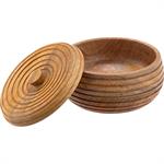 Boîte déco ronde en manguier D18xH10cm - naturelPONZONE