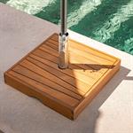 Pied de parasol carré en acacia 33kg - naturelCARLO