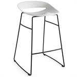 Tabouret  COSMOPOLITAN structure métal assise plastique blanc