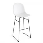 Tabouret ACADEMY structure métal assise tapissé synderme cuir blanc