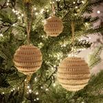 Lot de 6 boules de Noël à perles - blancBERAM