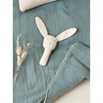 Hochet lapin gaze de coton bio ivoire