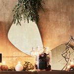 Miroir triangulaire - doré 54x35cmTRELUS