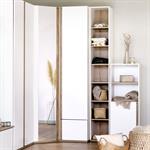 Armoire dressing avec 1 porte et 1 tiroir en bois effet chêne H235XL50cm - blancNESTOR
