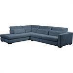 Canapé d'angle méridienne gauche fixe en tissu Genesis - bleuBATIS