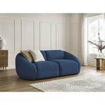 Canapé droit fixe 2 places TINA velours côtelé bleu foncé   BOBOCHIC
