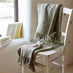 Plaid en coton finition franges 130x170cm - vertBERIL