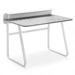 Bureau FOLDY structure métal blanc plateau Eco Stone sel poivre