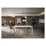 OZZIO MIX-CONO Table extensible en Eco-bois blanc / pieds métal blanc
