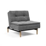 Fauteuil design DUBLEXO STEM convertible lit 90*115 cm pieds obus chêne naturel tissu Twist Charcoal
