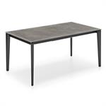 Table extensible 10 couverts ARTIC 260 cm pieds métal noir plateau mélaminé Vésuve