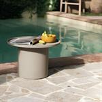 Table basse de jardin ronde en aluminium - beigeALPILLES