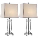 Ensemble de 2 lampes de table en verre beige