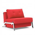 INNOVATION LIVING  Fauteuil design SOFABED CUBED 02 CHROME Elegance Red convertible lit 200x90 cm