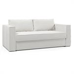 Canapé convertible express 140 ANTIBES matelas mémory 22 cm sommier métal bouclette ivoire
