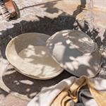 Lot de 4 assiette creuse inclinée en grès d19cm - blanc ventoux 