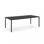 Table repas 6 couverts  IRON 160cm pieds métal plateau noir