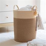 Panier de rangement en polycoton D38xH50cm - beigeAGLAE