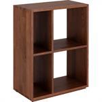 Étagère 4 cases en chêne massif - bois foncéTASSIA