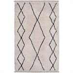 Tapis à motifs ethniques - noir et blanc 133x190cmILEM