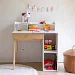 Bureau enfant avec rangement en bois - blancDIEGO
