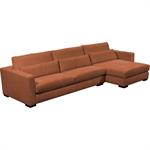 Canapé d'angle chaise longue droite fixe en tissu Genesis - brun rustrelBATIS