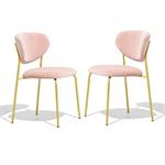 Lot de 2 Chaises COZY structure métal assise rembourré rose
