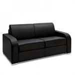 Canapé fixe 3 places SOFIA 195 cm microfibre vintage noir