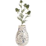 Vase classique en faiënce tachée  H24cm - blancTRISKIE