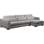 Canapé d'angle chaise longue droite fixe en tissu Bloq - grisBATIS