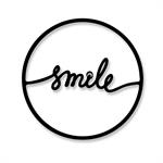 Déco murale smile en métal noir 45x45 cm