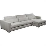 Canapé d'angle chaise longue droite fixe en velours côtelé Azores - gris borieBATIS