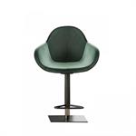 Ozzio VASCO Tabouret de bar en Velours et Métal Graphite