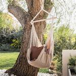 Fauteuil suspendu motif losange en polycoton - beigeCINTO