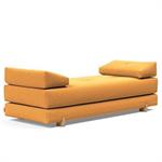 Méridienne design SIGMUND WOOD convertible lit 160x200 cm pieds chêne tissu Bouclé Ochre