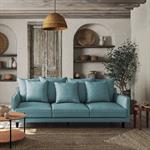 Canapé 5 places fixe en tissu joint - bleu niolonLENITA